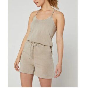 MPG Distressed Taupe Cross-Back Jumpsuit Romper